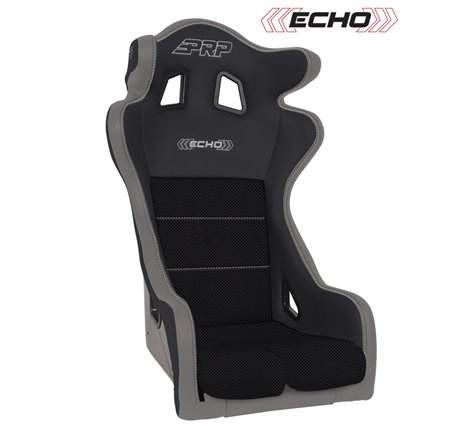 PRP Echo Composite Seat- Black/Grey (PRP Silver Outline/Delta Silver- Silver Stitching)