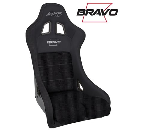 PRP Bravo Composite Seat- Black (PRP Silver Outline/Bravo Silver- Black Stitching)