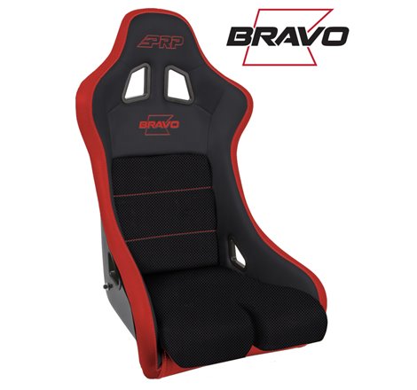 PRP Bravo Composite Seat- Black/Red (PRP Red Outline/Bravo Red- Red Stitching)