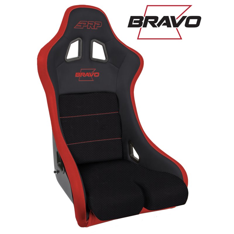 PRP Bravo Composite Seat- Black/Red (PRP Red Outline/Bravo Red- Red Stitching)