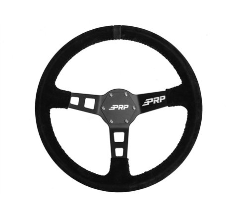 PRP Deep Dish Suede Steering Wheel- Black