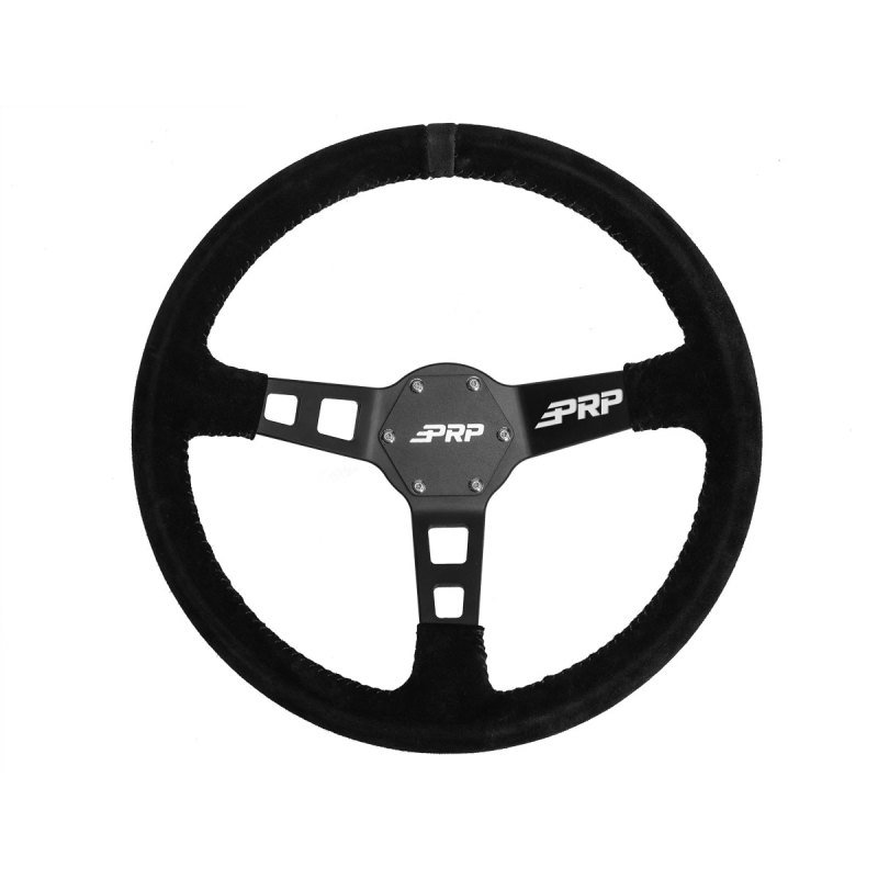 PRP Deep Dish Suede Steering Wheel- Black