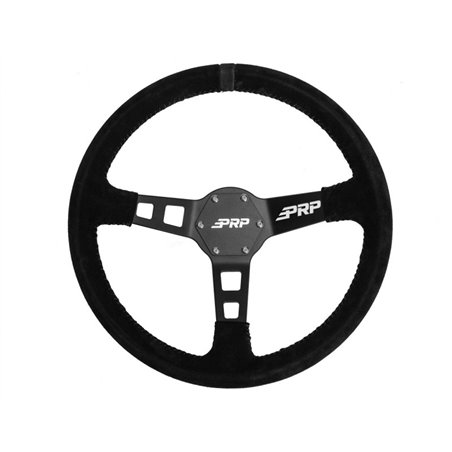 PRP Deep Dish Suede Steering Wheel- Black