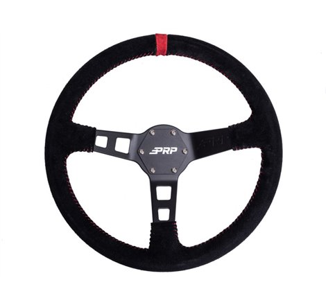 PRP Deep Dish Suede Steering Wheel- Red