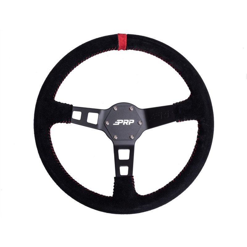 PRP Deep Dish Suede Steering Wheel- Red