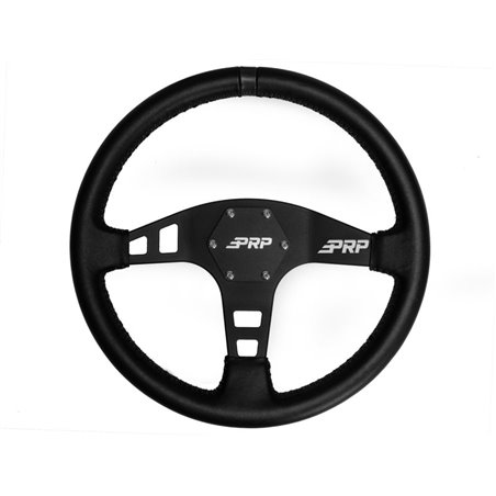 PRP Flat Leather Steering Wheel- Black