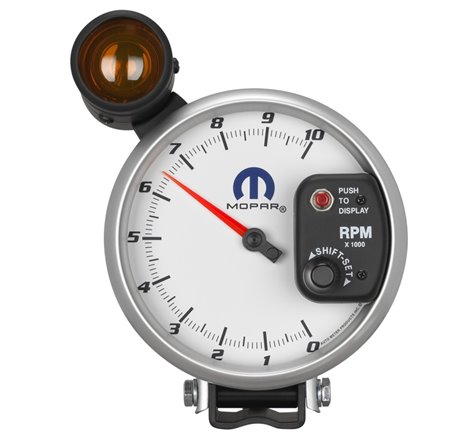 Autometer Mopar 5in / 10k RPM / Pedestal Mount White Tachometer w/ Shift Light