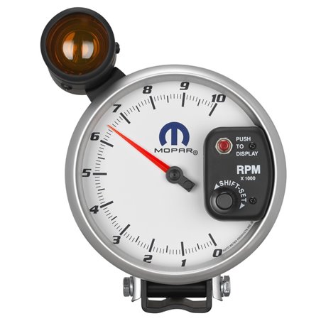 Autometer Mopar 5in / 10k RPM / Pedestal Mount White Tachometer w/ Shift Light