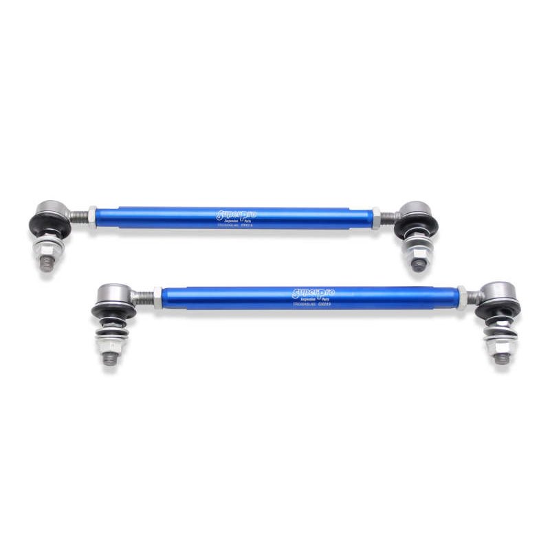 SuperPro 2018 Kia Stinger Base Front HD Adjustable End Link Set (12mm Studs 300mm-345mm)