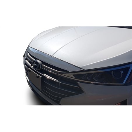 AVS 19-20 Hyundai Elantra Aeroskin Low Profile Hood Shield - Chrome