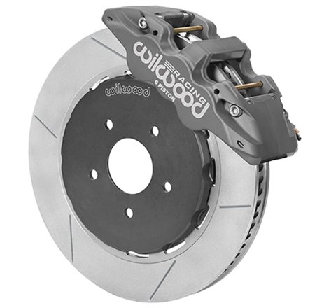 Wilwood AERO6 RACE Front Big Brake Kit 14in GT Slotted 94-04 Mustang - Type III Ano Grey Calipers