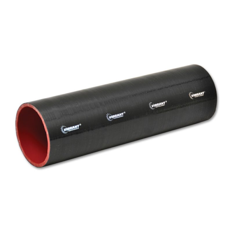 Vibrant Silicone Straight Hose Coupler 0.50in ID x 12.00in Long - Gloss Black