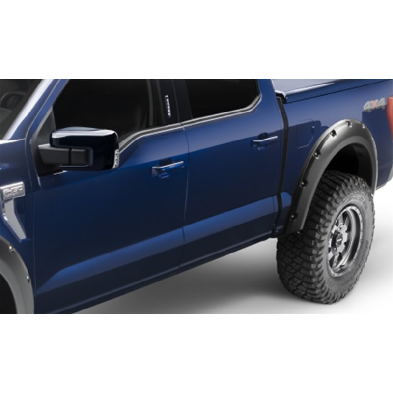 Bushwacker 21-22 Ford F-150 (Excl. Lightning) Pocket Style Fender Flares 2pc Rear - Black