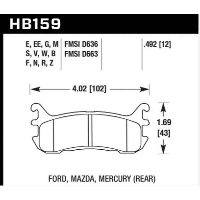 Hawk 03-05 Mazda Miata Rear ER-1 Brake Pad Set