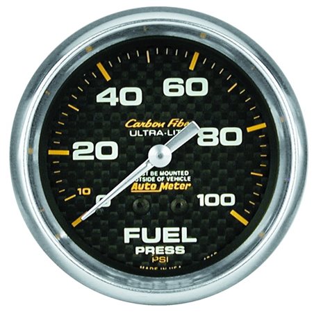 Autometer Carbon Fiber 66.7mm 100 PSI Mechanical Oil Pressure Gauge