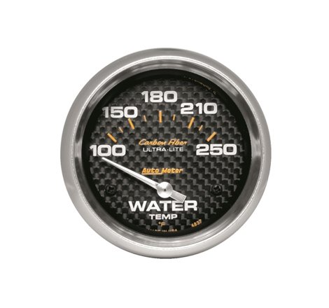 AutoMeter Gauge Water Temp 2-5/8in (66.7mm) 100-250F Electric Carbon Fiber