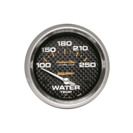 AutoMeter Gauge Water Temp 2-5/8in (66.7mm) 100-250F Electric Carbon Fiber