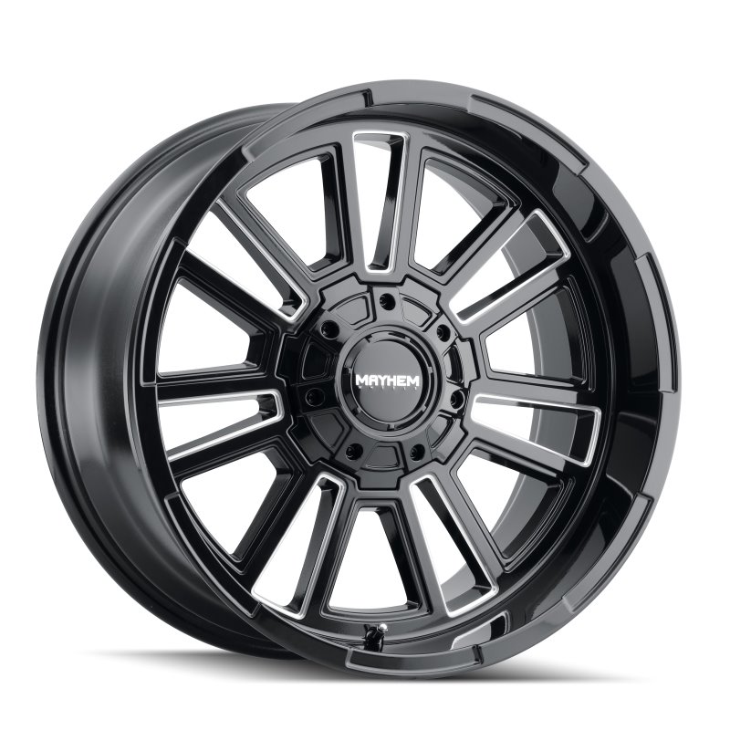 Mayhem 8115 Apollo 20x10 / 8x165.1 BP / -19mm Offset / 125.2mm Hub Black w/ Milled Spokes Wheel