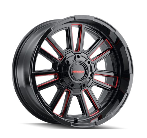 Mayhem 8115 Apollo 20x10 / 8x165.1 BP / -19mm Offset / 125.2mm Hub Black w/ Prism Red Wheel