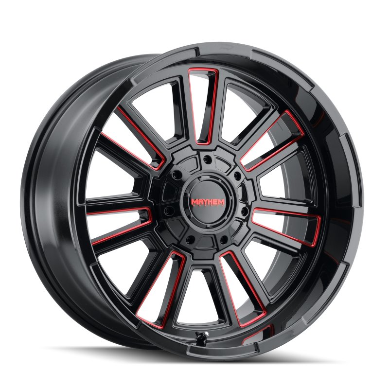 Mayhem 8115 Apollo 20x10 / 5x127 BP / -19mm Offset / 87.1mm Hub Black w/ Prism Red Wheel