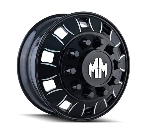 Mayhem 8180 BigRig 22x8.25 / 10x285.75 BP / 169mm Offset / 220.1mm Hub Front Blk/Milled Spokes Wheel