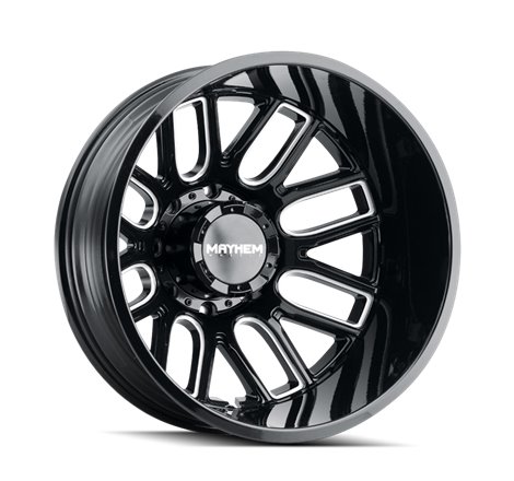 Mayhem 8107D Cogent Dually 22x8.25/8x210 BP/-192mm Offset/154.2mm Hub Black w/ Milled Spokes Wheel