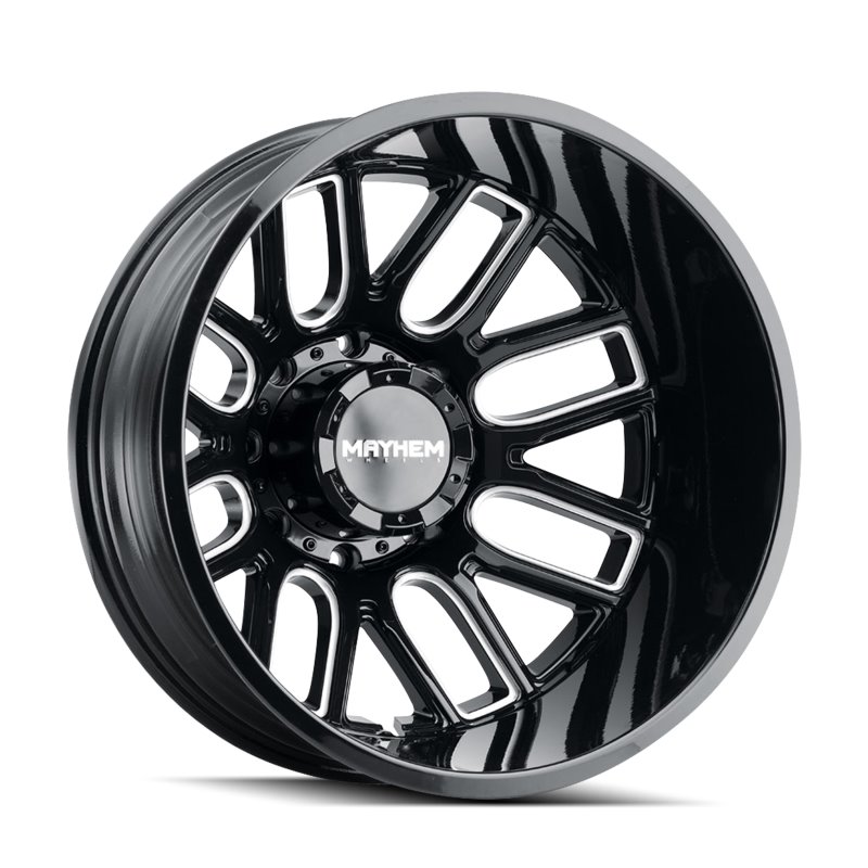 Mayhem 8107D Cogent Dually 22x8.25/8x210 BP/-192mm Offset/154.2mm Hub Black w/ Milled Spokes Wheel