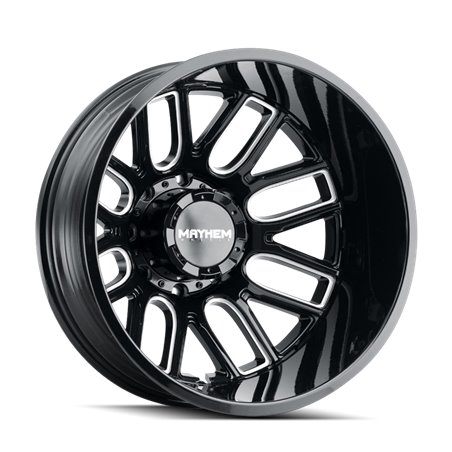 Mayhem 8107D Cogent Dually 20x8.25/8x170 BP/-192mm Offset/124.9mm Hub Black w/ Milled Spokes Wheel