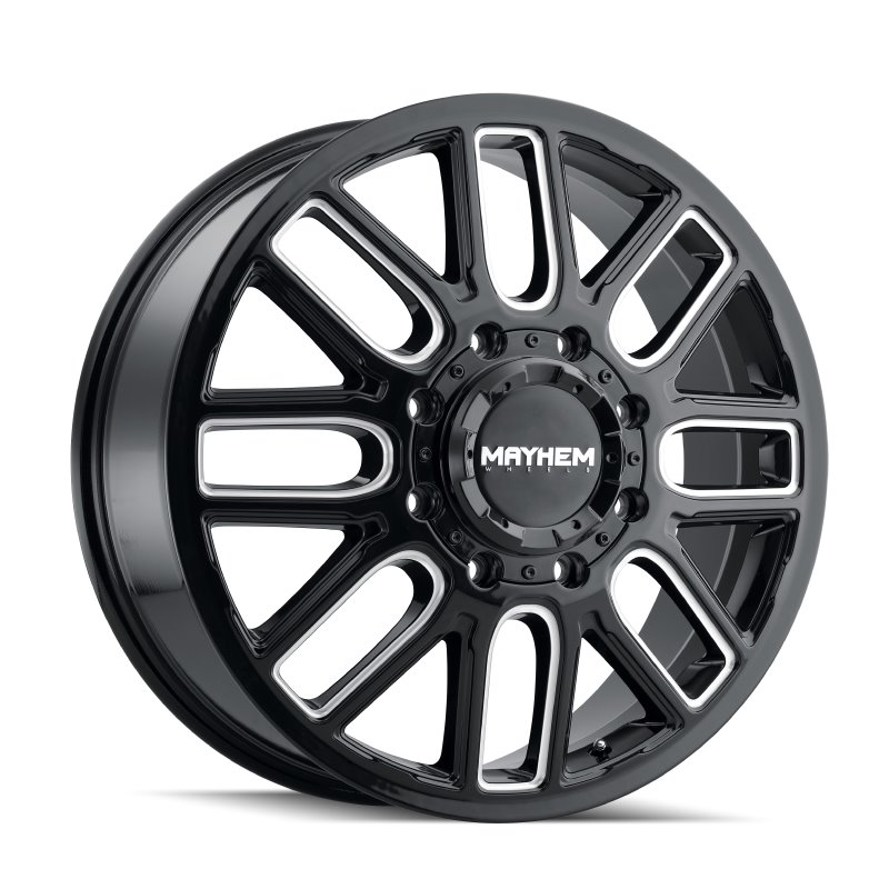 Mayhem 8107D Cogent Dually 22x8.25 / 8x210 BP / 115mm Offset / 154.2mm Hub Blk w/Milled Spokes Wheel