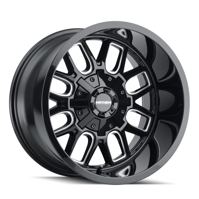 Mayhem 8107 Cogent 20x10 / 8x165.1 BP / -19mm Offset / 130.8mm Hub Black w/ Milled Spokes Wheel