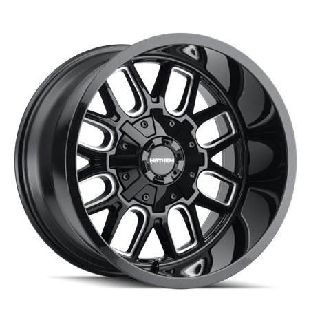 Mayhem 8107 Cogent 20x10 / 8x165.1 BP / -19mm Offset / 130.8mm Hub Black w/ Milled Spokes Wheel