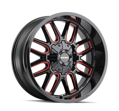 Mayhem 8107 Cogent 20x10 / 8x165.1 BP / -19mm Offset / 130.8mm Hub Black w/ Prism Red Wheel