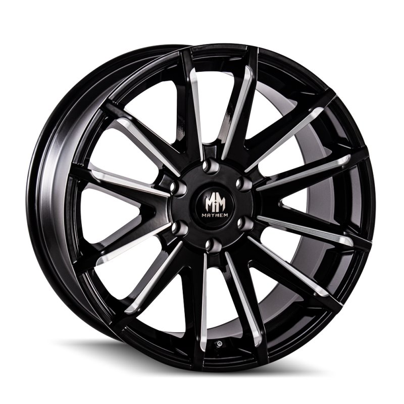 Mayhem 8109 Crossfire 22x9.5 / 6x114.3 BP / 10mm Offset / 78.3mm Hub Black w/ Milled Spokes Wheel