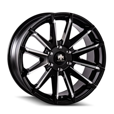 Mayhem 8109 Crossfire 22x9.5 / 6x114.3 BP / 10mm Offset / 78.3mm Hub Black w/ Milled Spokes Wheel