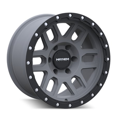 Mayhem 8304 Delta 20x9/8x165.1 BP/-12mm Offset/125.2mm Hub Matte Gunmetal w/ Matte Black Lip Wheel