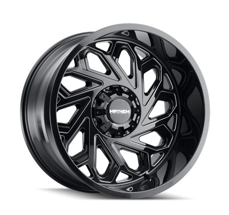 Mayhem 8112 Essex 22x12 / 8x165.1 BP / -51mm Offset / 125.2mm Hub Black w/ Milled Spokes Wheel