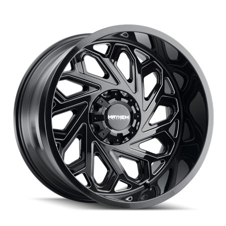 Mayhem 8112 Essex 22x12 / 8x165.1 BP / -51mm Offset / 125.2mm Hub Black w/ Milled Spokes Wheel