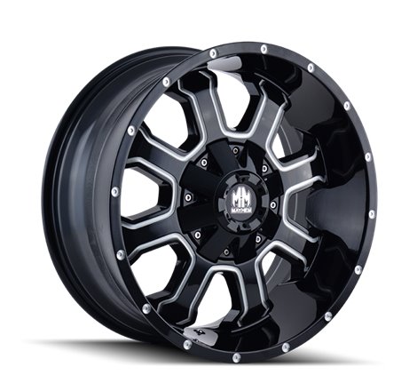 Mayhem 8103 Fierce 20x10 / 8x165.1 BP / -19mm Offset / 130.8mm Hub Black w/ Milled Spokes Wheel