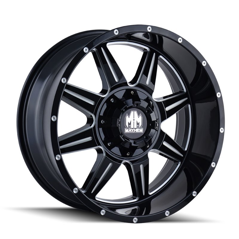 Mayhem 8100 Monstir 22x10 / 6x135 BP / -19mm Offset / 106mm Hub Black w/ Milled Spokes Wheel