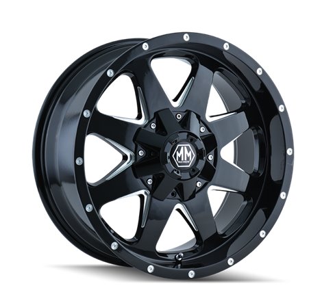 Mayhem 8040 Tank 20x9 / 5x114.3 BP / -12mm Offset / 87mm Hub Black w/ Milled Spokes Wheel