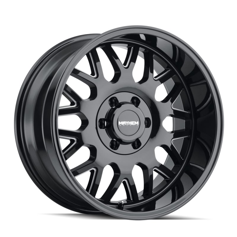 Mayhem 8110 Tripwire 20x10 / 8x165.1 BP / -19mm Offset / 130.8mm Hub Black w/ Milled Spokes Wheel