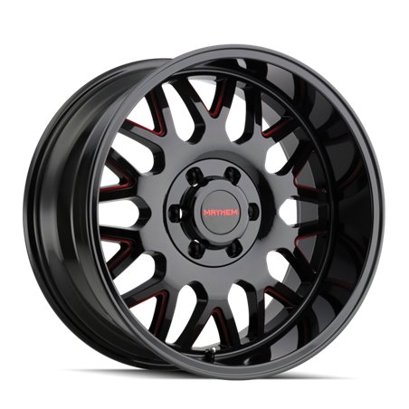 Mayhem 8110 Tripwire 20x10 / 8x165.1 BP / -19mm Offset / 130.8mm Hub Black w/ Prism Red Wheel