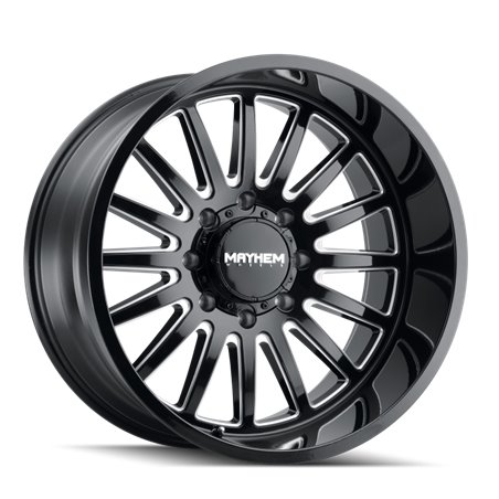 Mayhem 8114 Utopia 22x12 / 5x127 BP / -44mm Offset / 71.5mm Hub Black w/ Milled Spokes Wheel