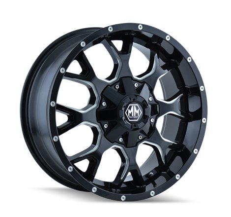 Mayhem 8015 Warrior 17x9 / 8x165.1 BP / -12mm Offset / 130.8mm Hub Black w/ Milled Spokes Wheel