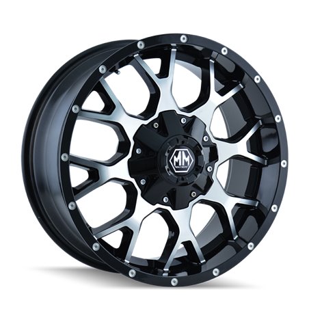 Mayhem 8015 Warrior 22x12 / 8x165.1 BP / -44mm Offset / 130.8mm Hub Black/Machined Face Wheel