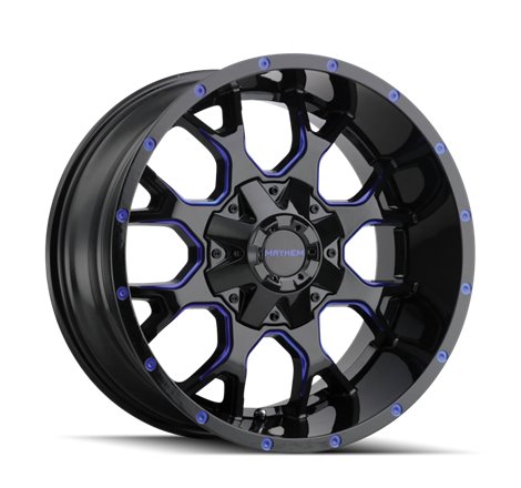 Mayhem 8015 Warrior 17x9 / 8x165.1 BP / -12mm Offset / 130.8mm Hub Black w/ Prism Blue Wheel