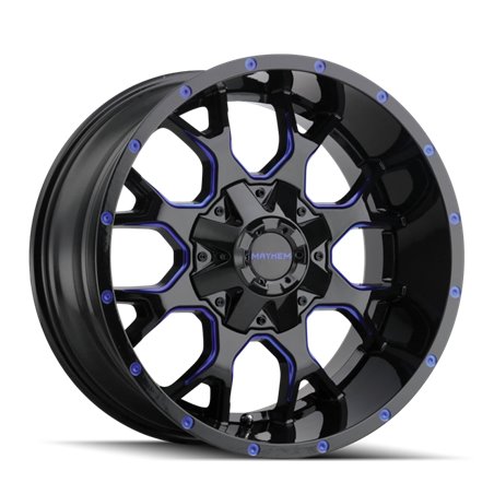 Mayhem 8015 Warrior 17x9 / 8x165.1 BP / -12mm Offset / 130.8mm Hub Black w/ Prism Blue Wheel