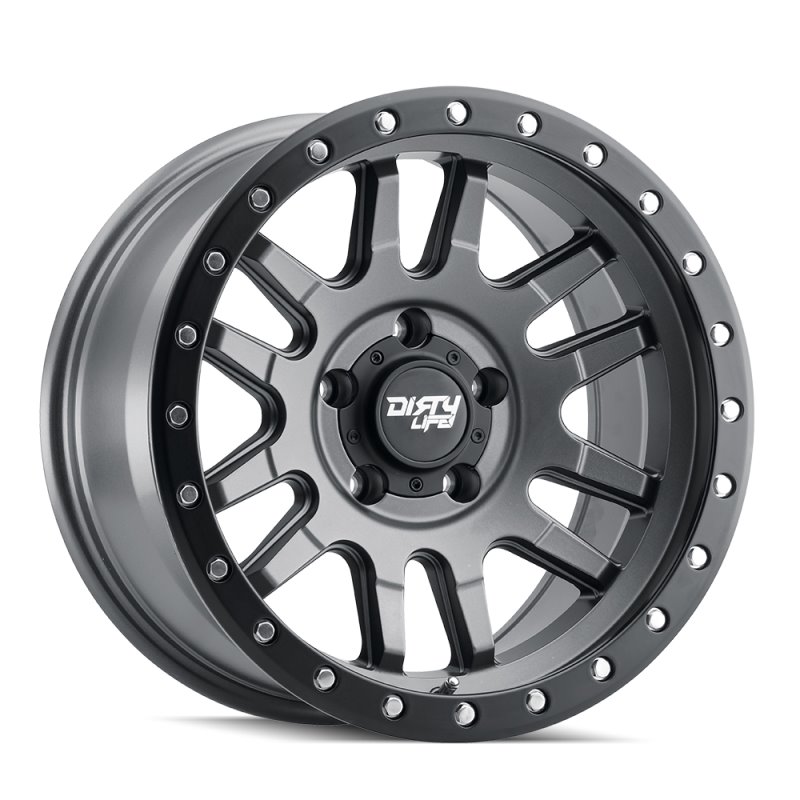 Dirty Life 9309 Canyon Pro 17x9/6x139.7 BP/-12mm Offset/106mm Hub Satin Graphite Wheel - Beadlock