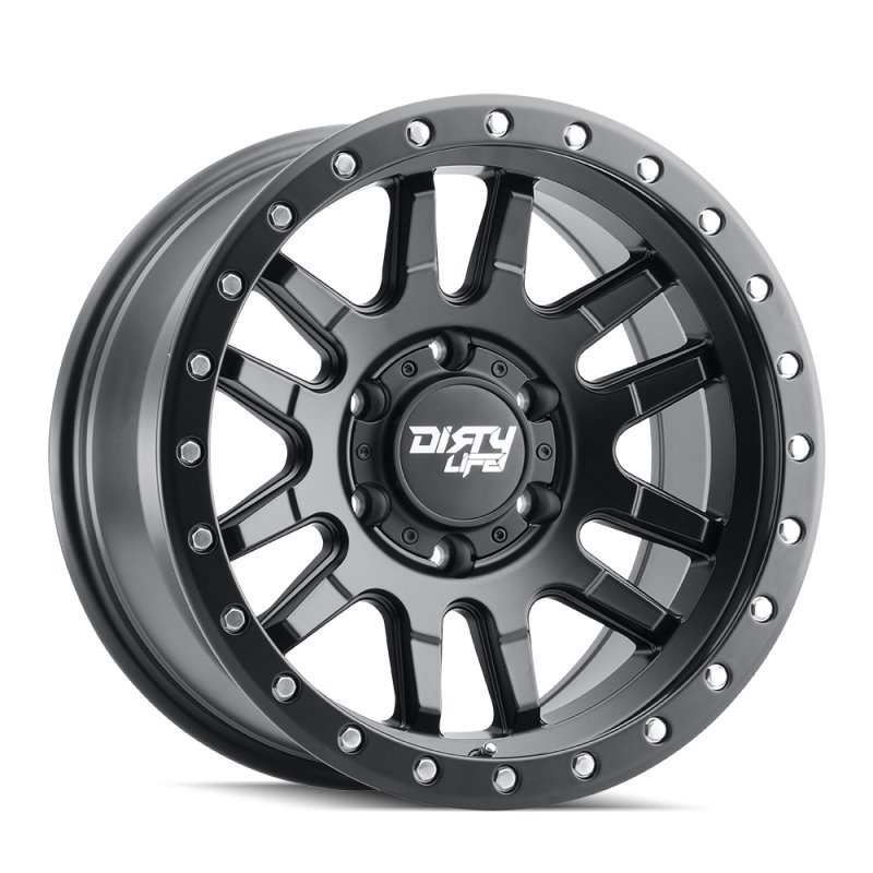 Dirty Life 9309 Canyon Pro 17x9/6x139.7 BP/-12mm Offset/106mm Hub Matte Black Wheel - Beadlock