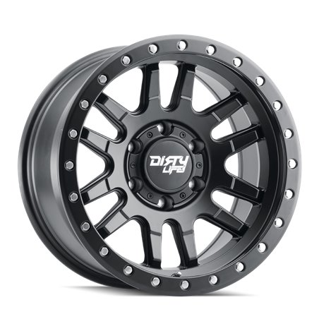 Dirty Life 9309 Canyon Pro 17x9/5x127 BP/-12mm Offset/71.5mm Hub Matte Black Wheel - Beadlock